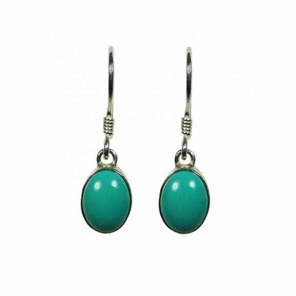 Boucles d'oreilles turquoise en cabochon