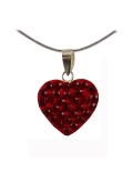 Saint Valentin : pendentif coeur en strass rouge