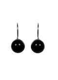 Boucles d'oreilles en argent et agate noire