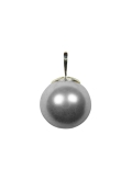 Pendentif perle ou boule nacre grise claire et argent 925