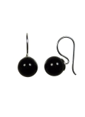 Boucles d'oreilles en argent et agate noire