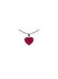 petit pendentif strass cœur rose fuchsia et argent