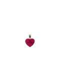 Bijoux oxyde de zirconium strass argent petit cœur rose fuchsia