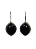 Boucles d'oreilles en argent et agate noire