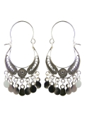 Boucles d'oreilles créoles orientales ethnique argent fin