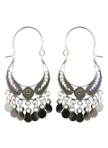 Boucles d'oreilles créoles orientales ethnique argent fin