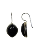 Boucles d'oreilles en argent et agate noire