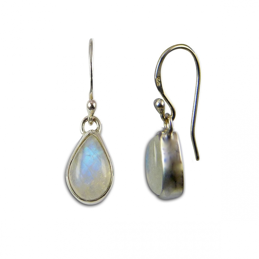 Boucle d'oreille en pierre de lune et argent 925/1000