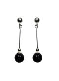 Boucles en argent et agate noire