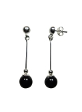 Boucles en argent et agate noire