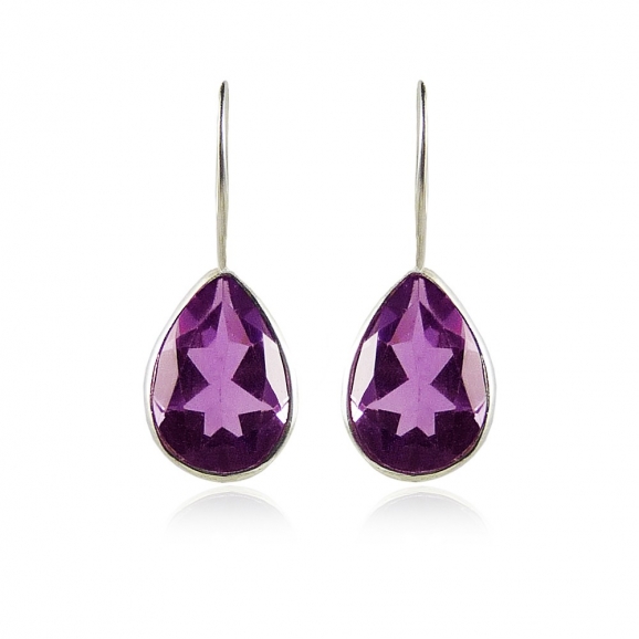 Boucles d'oreilles améthyste - argent