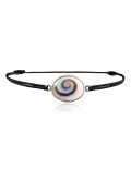 Bracelet oeil de Sainte Lucie ovale cordon noir