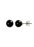 Boucles d'oreilles en argent et agate noire