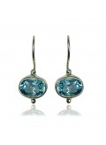 Boucles d'oreilles topaze bleue – ovales - argent 925