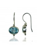 Boucles d'oreilles topaze bleue – ovales - argent 925