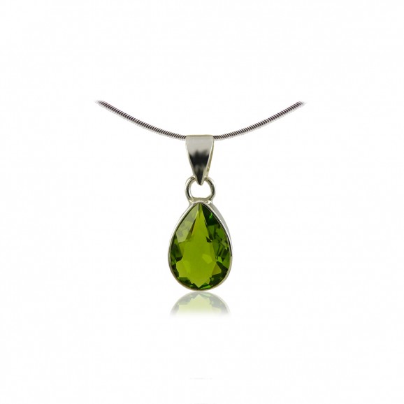 Pendentif-péridot-vert-goutte