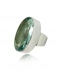 Bague en pierre obsidienne-verte