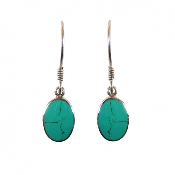 Boucles d'oreilles turquoise en argent