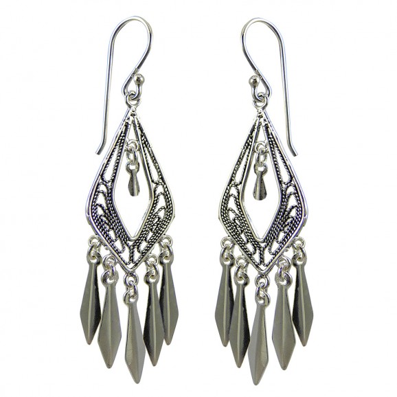 Boucles d'oreilles ethnique argent