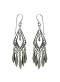 Boucles d'oreilles orientales ethnique argent fin