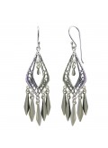 Boucles d'oreilles orientales ethnique longues argent