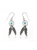 Boucles d'oreilles dreamcatcher turquoise