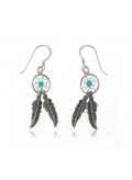 Boucles d'oreilles dreamcatcher turquoise