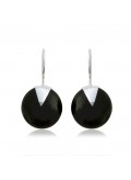 Boucles d'oreilles pierre noire en argent