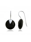 Boucles d'oreilles pierre noire en argent