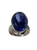 Bague en pierre semi-précieuse : quartz de Sibérie -bleu