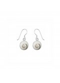 Petites boucles oreilles Oeil de Sainte Lucie rondes pendantes 0.8 cm