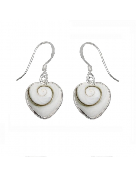 Boucles d'oreilles en oeil de Sainte- Lucie coeur