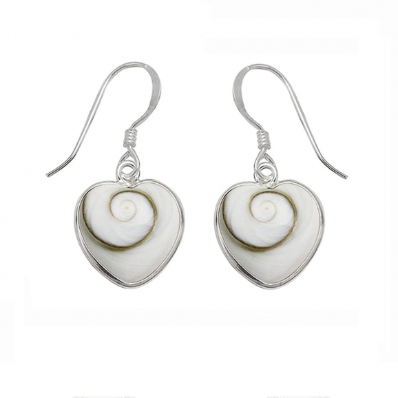 Boucles d'oreilles en oeil de Sainte- Lucie coeur