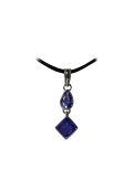 Pendentif pierre fine et argent - quartz bleu