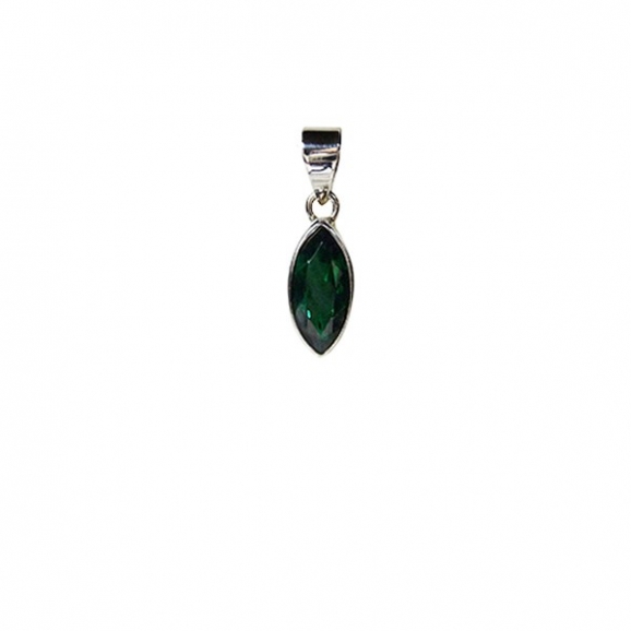 Pendentif en quartz vert et argent