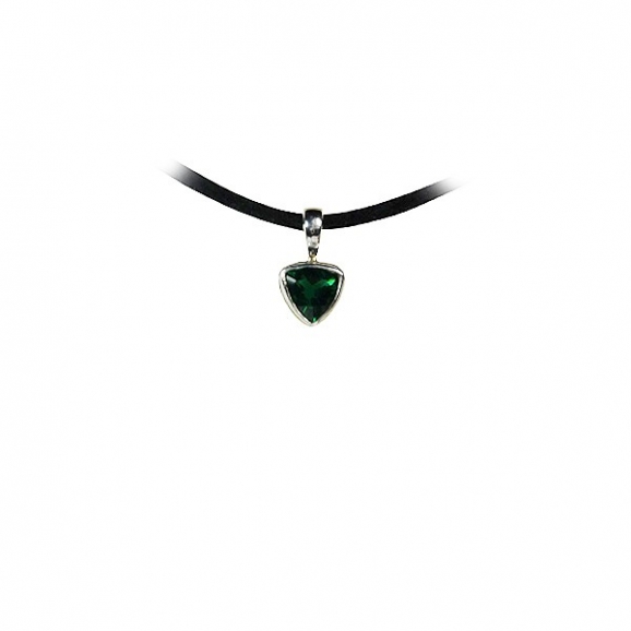 Pendentif quartz vert, argent