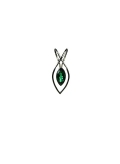 Pendentif quartz vert et argent