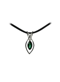 Pendentif quartz vert et argent