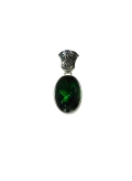 Magnifique quartz vert, pendentif argent