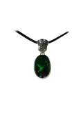 Magnifique quartz vert, pendentif argent