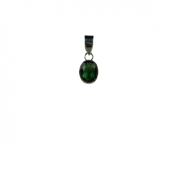 Pendentif en quartz vert, argent