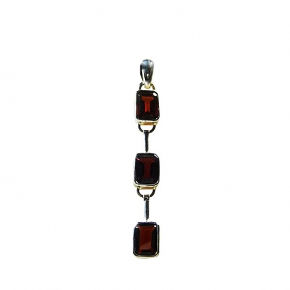 Bijou - pendentif trois grenat - pierre semi-precieuse