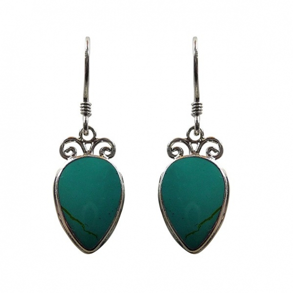 Boucles d'oreilles argent et turquoise