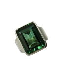 Bague quartz vert, argent