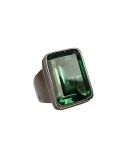 Bague quartz vert, argent