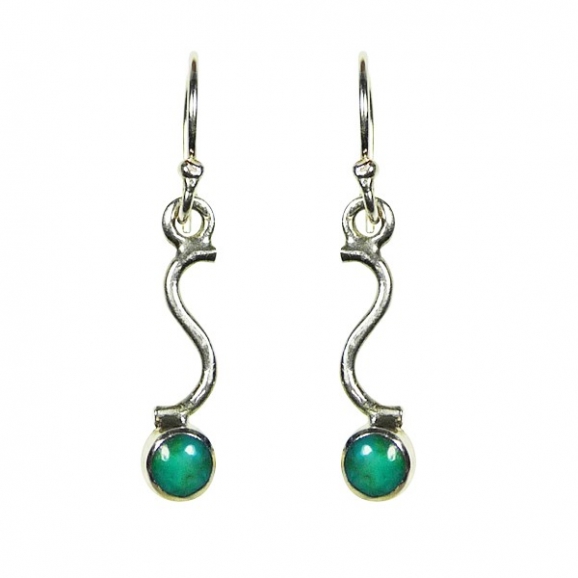 Boucles d'oreilles argent et turquoise