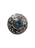 Bague argent et topaze bleue