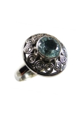 Bague argent et topaze bleue