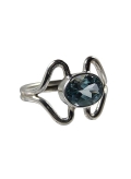 Bague topaze bleue et argent 