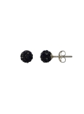 Puces en zirconium noir et argent forme boule